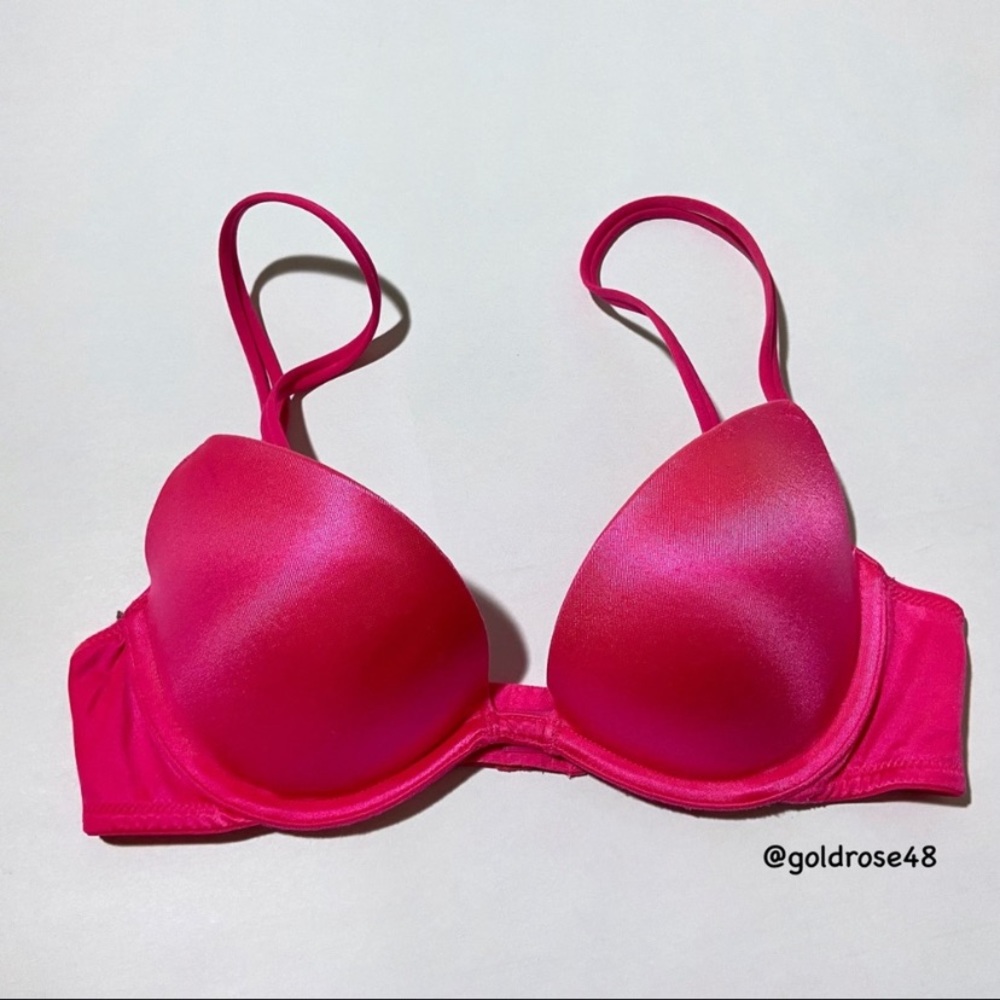Pink By Victoria’s Secret hot pink Push Up Plunge bra
